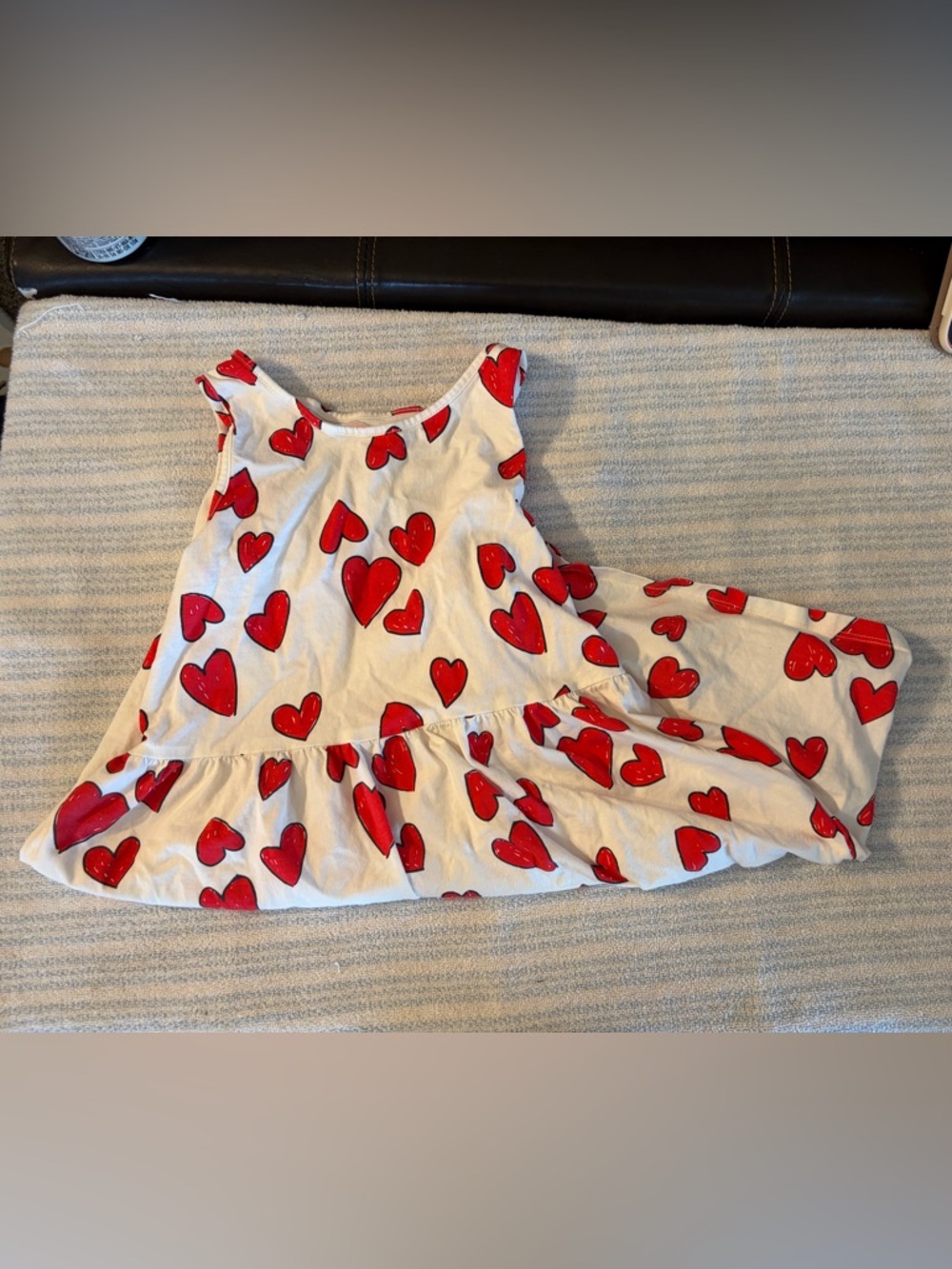 H&M White Dress with Red Heart Print